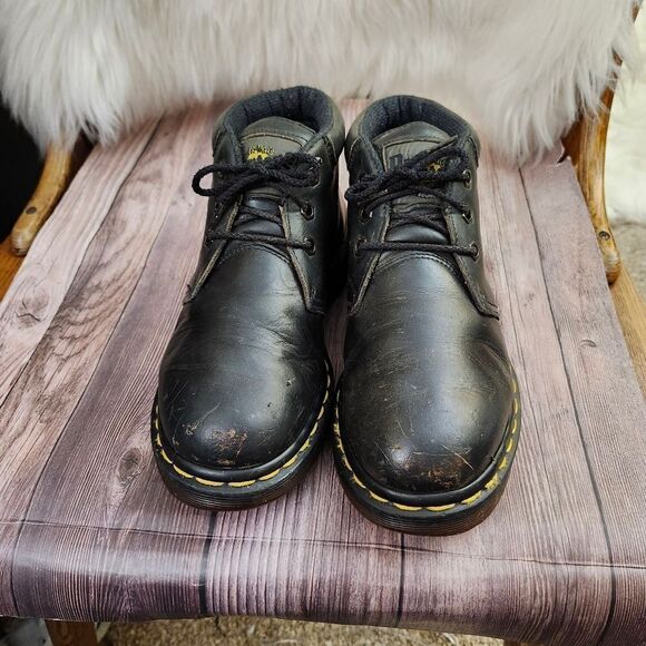 Vtg Dr Martens #8057 Y2K Chunky leather Oxford lace-up low-top‎ shoes M5 L6 - Picture 2 of 12